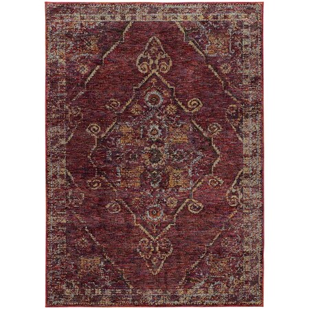 Oriental Weavers Area Rugs, Andorra 7135E 8X10 Rectangle - Red/ Gold-Nylon/Polyp A7135E240343ST